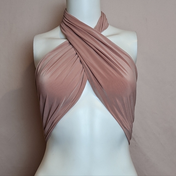 Pink Halter Neck Y2K Crop Top - Picture 1 of 4